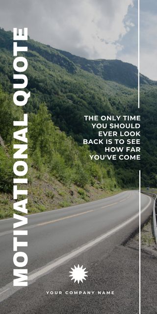Motivational Quote with Majestic Mountain Road Landscape Graphic – шаблон для дизайна
