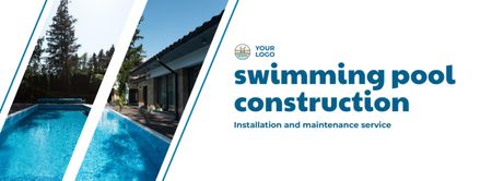 Plantilla de diseño de Oferta de servicios de instalación de piscinas Facebook cover 