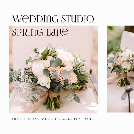Wedding Bridal Salon Announcement Instagram AD Modelo de Design