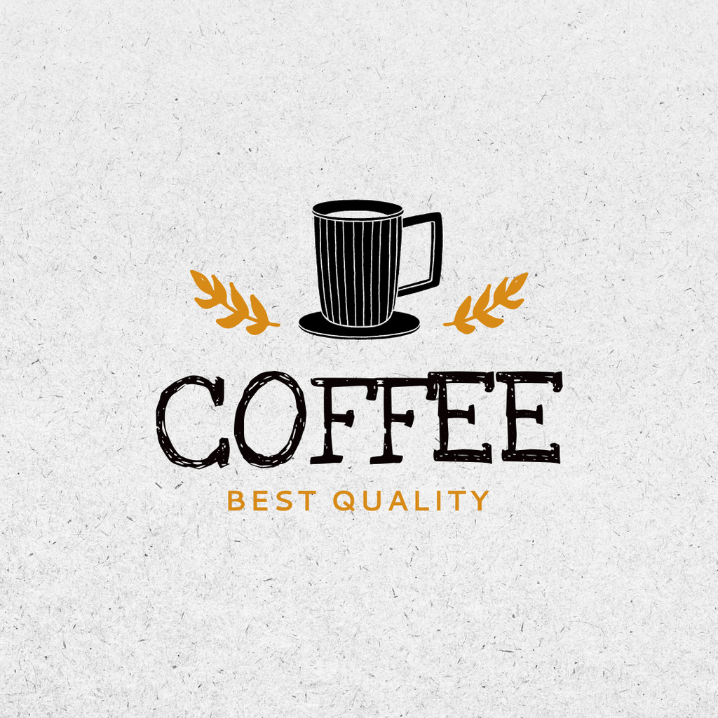 Modèle de visuel Coffee Shop Emblem with Striped Cup - Logo 1080x1080px