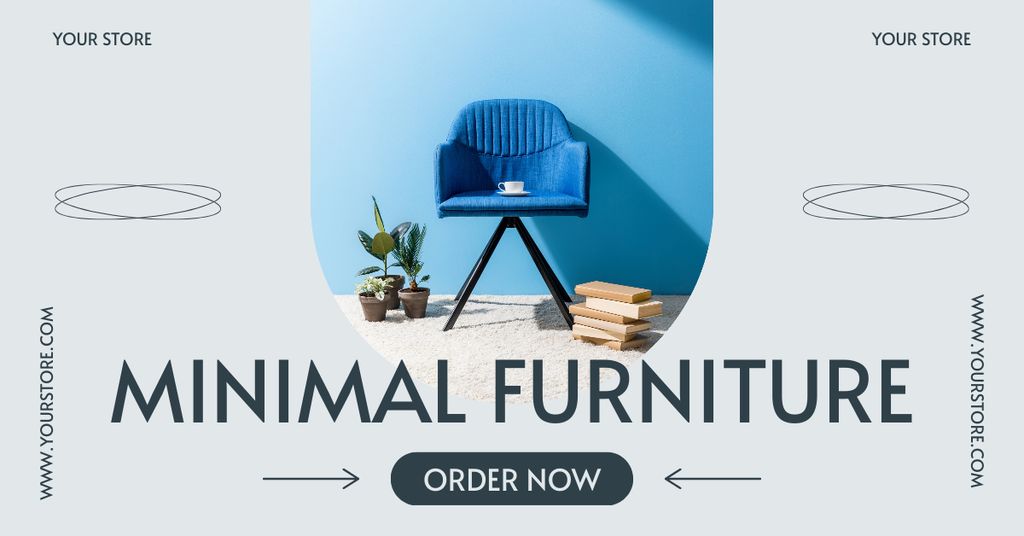 Offer of Minimalistic Furniture Facebook AD Modelo de Design