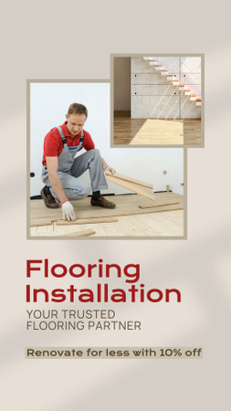Platilla de diseño Trustworthy Flooring Installation Service With Discount Instagram Video Story