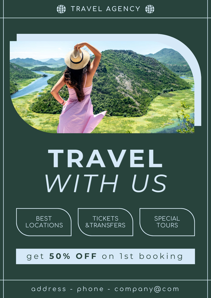 Special Tours Discount by Travel Agency Poster tervezősablon