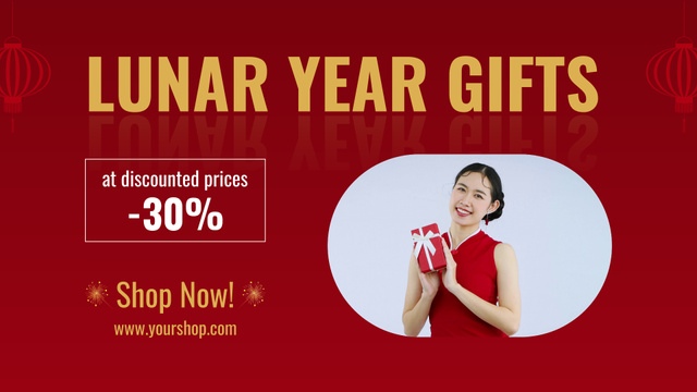 Ontwerpsjabloon van Full HD video van Best Lunar New Year Gifts With Discounts Offer