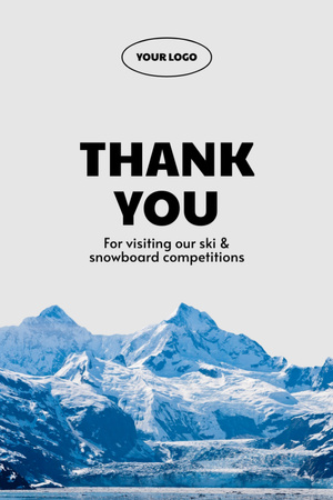 Gratitude for Visiting Ski and Snowboard Competitions Postcard 4x6in Vertical Design Template