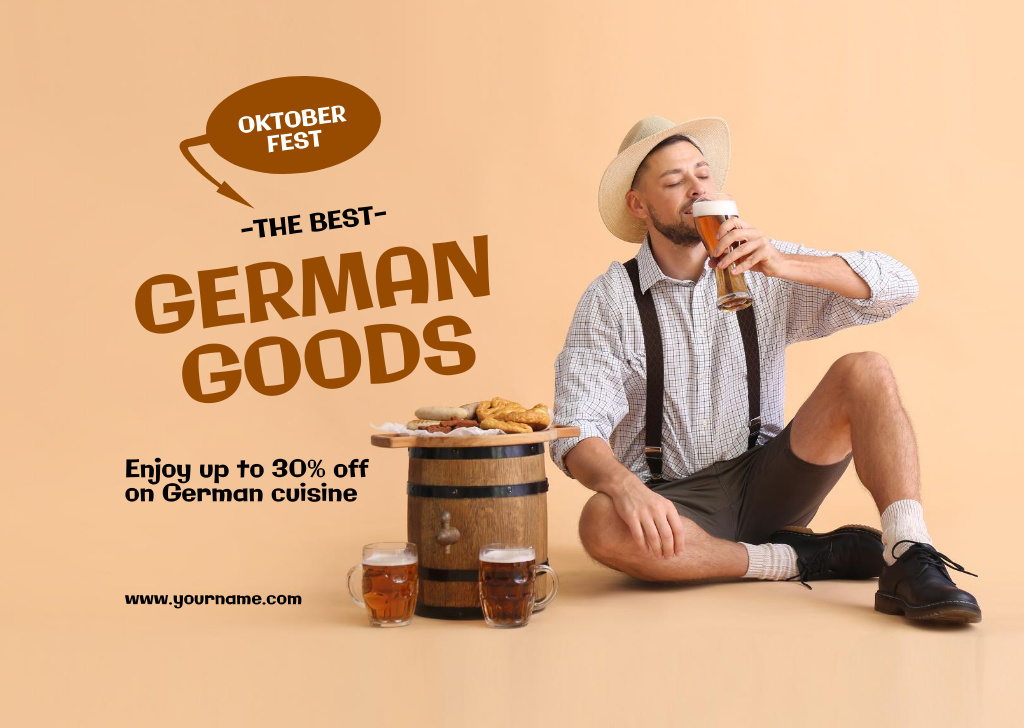 German Goods Offer on Oktoberfest Card Šablona návrhu
