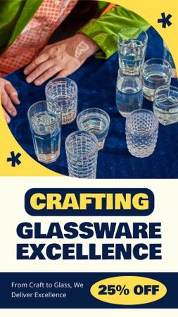 Template di design Excellent Glassware And Various Drinkware At Lowered Price Instagram Story