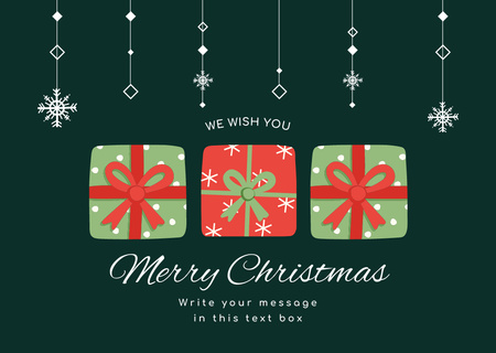 Christmas Wishes Green Illustrated Card – шаблон для дизайну