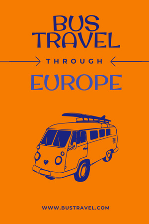Offer of Travel Tour with Bus Flyer 4x6in Tasarım Şablonu