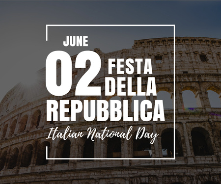 Italian National Day Invitation Large Rectangle Tasarım Şablonu