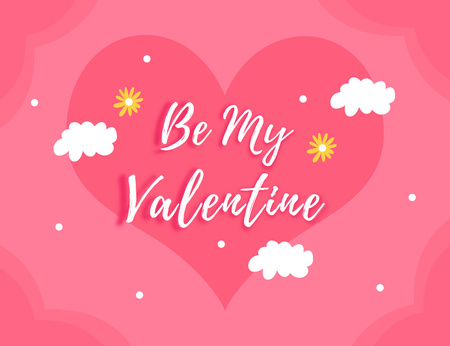 Love Greetings Happy Valentine's Day Thank You Card 5.5x4in Horizontal tervezősablon