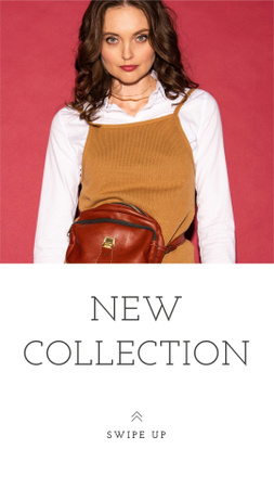 New Fashion Collection Ad with Stylish Girl Instagram Story – шаблон для дизайну
