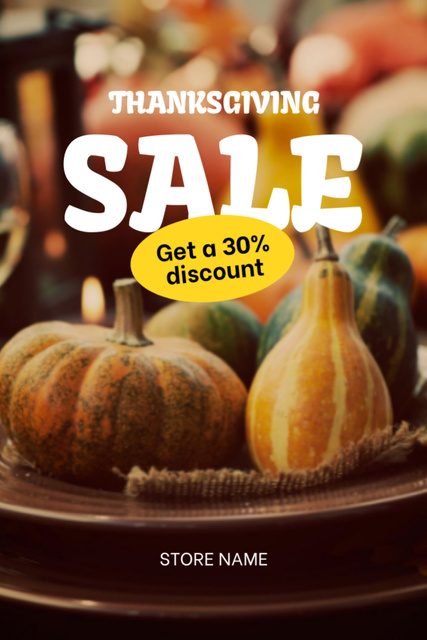 Nutritious Pumpkins With Discount Offer On Thanksgiving Flyer 4x6in tervezősablon