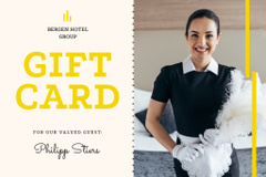 Hotel Card with Confident Professional Maid