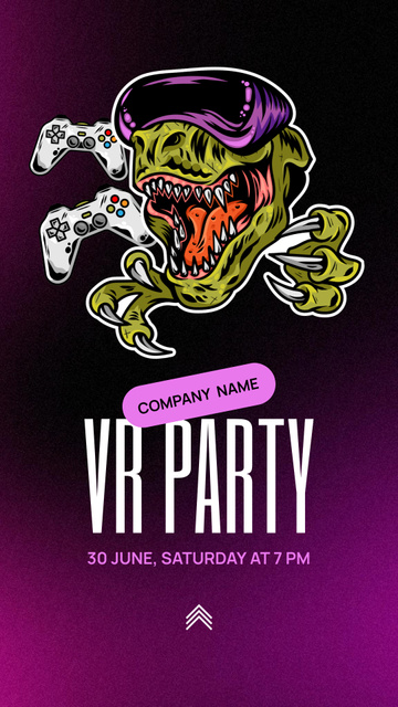 VR Party Announcement Instagram Video Story Πρότυπο σχεδίασης