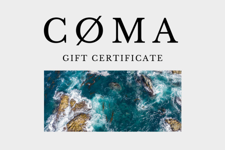 okyanus dalgası ile aksesuarlar Gift Certificate Tasarım Şablonu