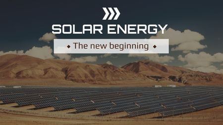 Green Energy Solar Panels in Desert Title Design Template