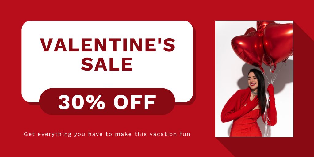Valentine's Sale of Romantic Surprises Twitter Design Template