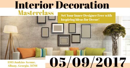 Template di design Masterclass di decorazione d'interni con Modern Room Facebook AD