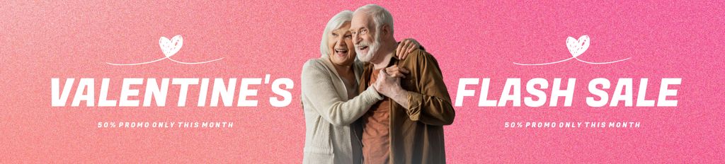Ontwerpsjabloon van Ebay Store Billboard van Valentine's Day Sale with Elderly Couple in Love