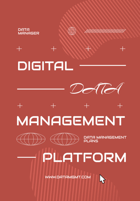 Digital Services Advertisement on Red Poster 28x40in Tasarım Şablonu