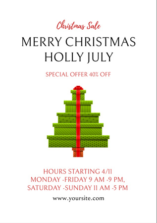  July Christmas Sale Special Offer Flyer A7 Design Template
