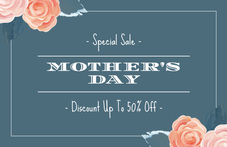 Plantilla de diseño de Special Sale and Big Discounts on Mother's Day Thank You Card 5.5x8.5in 