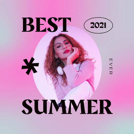 Summer Inspiration with Stylish Girl Instagram Design Template