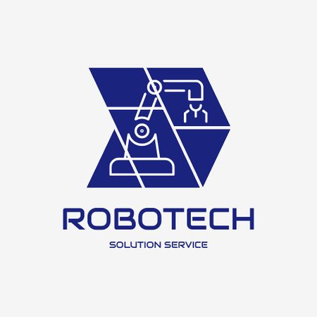 
Robotics Service Emblem Logo Design Template