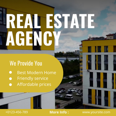 Platilla de diseño Friendly And Reliable Real Estate Agency Services Offer Animated Post