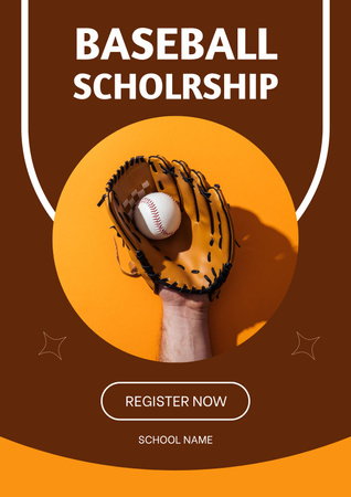 Baseball Scholarship Offer Poster Design Template