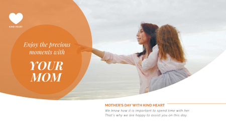 Mother and daughter by the sea on Mother's Day Full HD video Design Template