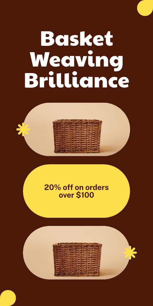 Sale Announcement on Decorative Wicker Baskets Graphic Modelo de Design