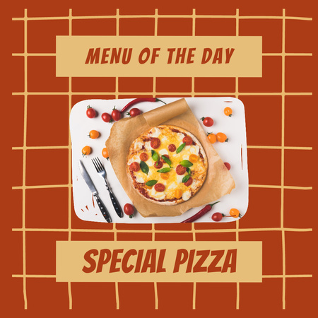 Günün Pizzeria Özel Menü Teklifi Instagram Tasarım Şablonu