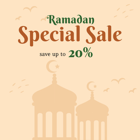 Modèle de visuel Annonce de la vente spéciale Ramadan - Instagram
