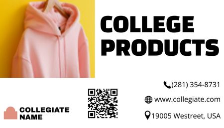 Modèle de visuel Advertisement for College Products - Business Card US
