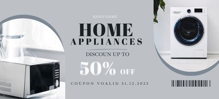 Platilla de diseño Home Appliances Discount Grey Coupon 3.75x8.25in