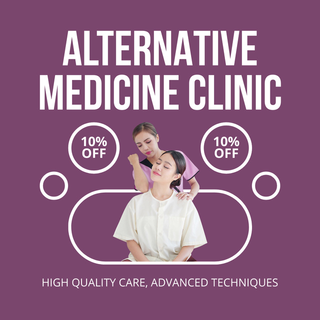Ontwerpsjabloon van LinkedIn post van Advanced Alternative Medicine Clinic Service With Discount