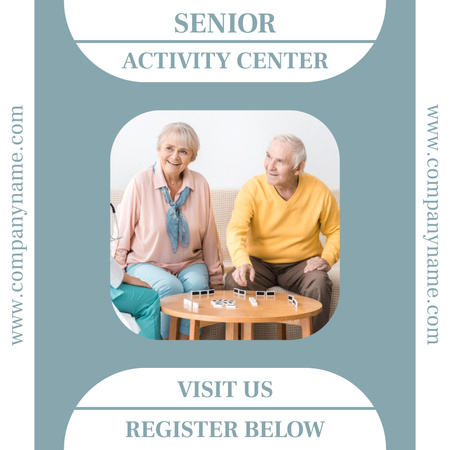 Activity Center For Seniors With Board Games Animated Post Modelo de Design