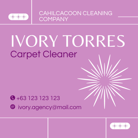Carpet Cleaning Services Offer Square 65x65mm Design Template