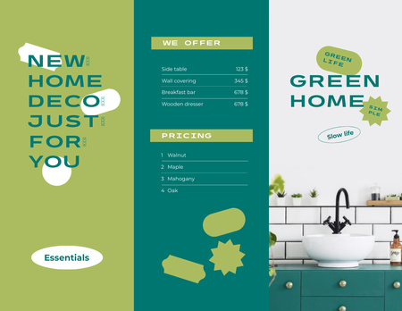Price List for Home Decor Brochure 8.5x11in Z-fold Design Template