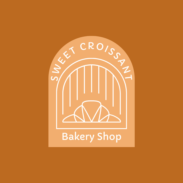 Simple Croissant Emblem Logo Design Template
