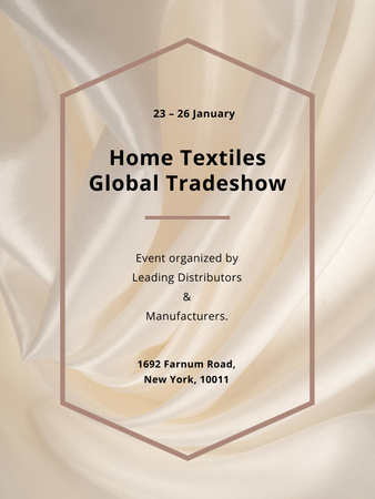 Home Textiles Global Event Announcement on Silk Texture Poster US Modelo de Design
