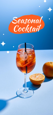 Ontwerpsjabloon van Snapchat Moment Filter van Promo van seizoenscocktails met sinaasappel