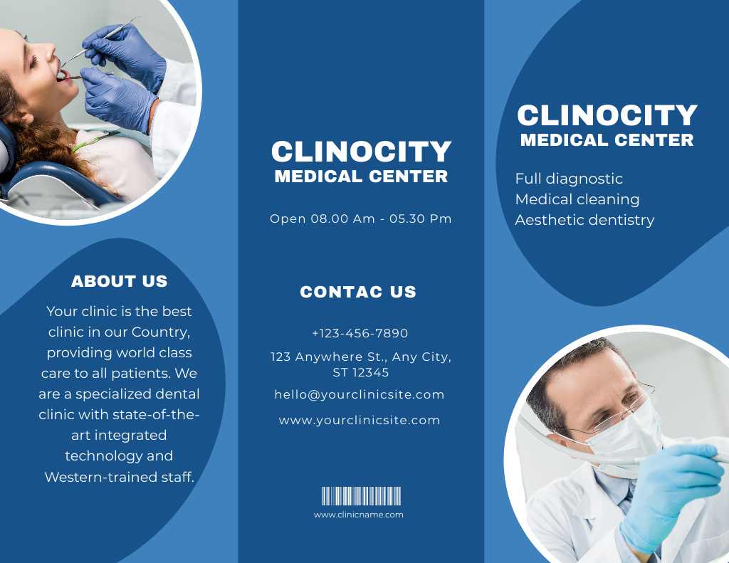 Modèle de visuel Healthcare Clinic Services Ad - Brochure 8.5x11in