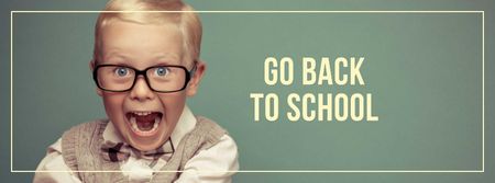 Back to School Announcement with Funny Pupil Facebook cover Design Template