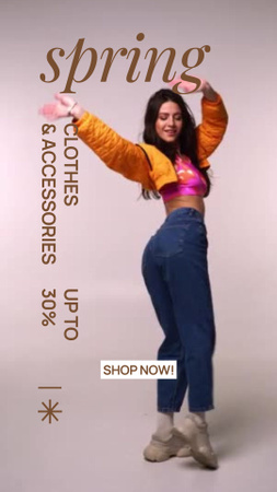 Modèle de visuel Soldes de printemps Vêtements et accessoires pour femmes - TikTok Video
