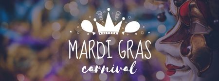 Mardi Gras Carnival Announcement Facebook cover Design Template
