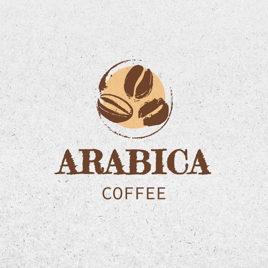 Coffee Shop Ad with Arabica Beans Logo 1080x1080px Design Template