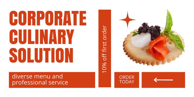 Corporate Culinary Solution with Professional Catering Services Twitter Design Template